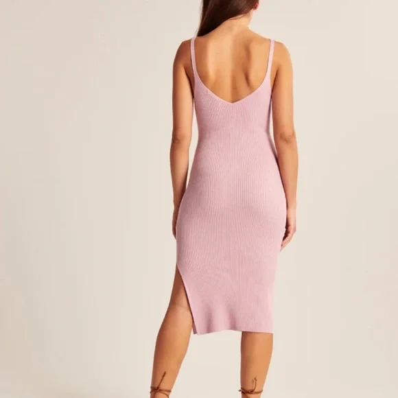 NWT Abercrombie Lavendar Ribbed Midi Dress - Picture 5 of 5